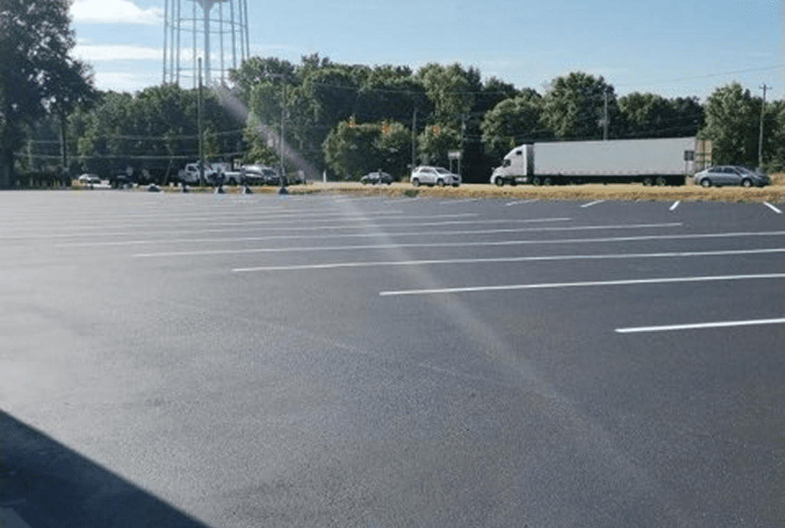 Empty parking lot with clear sky